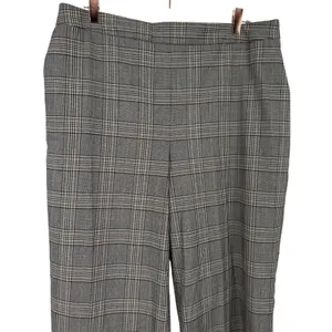 Nicole Miller New York Womens Gray Brown Plaid Wide Leg Trousers Pants Size 14 thumbnail 4