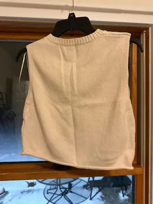 Bouffants and broken hearts strawberry cropped sweater vest tank top thumbnail 3