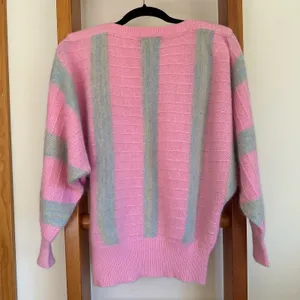 Vintage Striped Boatneck Mohair Wool Dolman Sleeve Sweater XS/S thumbnail 2