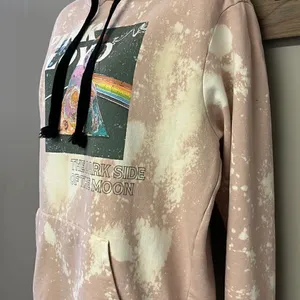 Pink Floyd Blush Pink Bleached Hoodie with Strings and Kangaroo Pocket- Large thumbnail 10