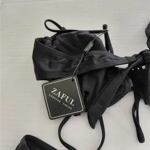 Zaful Bikini Swimsuit Set Womens Sz Large Black 2 Pc Top Bottom Summer Swimwear thumbnail 8