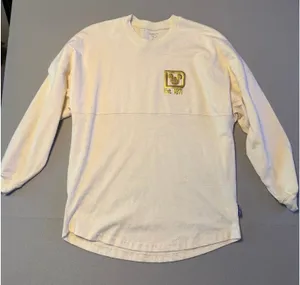 Disney Spirit Jersey 50th Anniversary Castle Top Cream Gold Women XS thumbnail 1