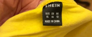 SheIn Bright Yellow Crop Top “Touch of Vintage” Crop Baby Tee XL thumbnail 2