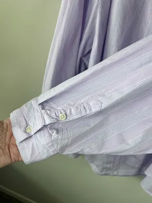 Aerie Good Day Button Down Shirt Lavender Striped Oversized Cotton Boyfriend XXL thumbnail 6