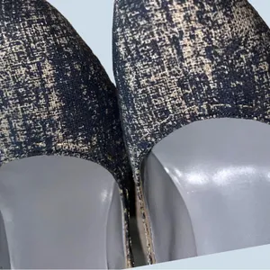 Max studio very nice quality gray denim fabric heels! thumbnail 7