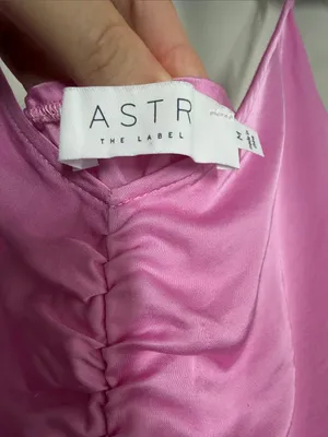 ASTR the‎ Label Valinda Ruched Slip Pink Orchid Midi Dress Medium thumbnail 5