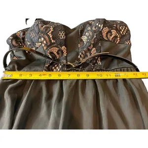 Lila Rose Black Lace Adjustable Strap Belted Mini Skater Slip Dress XL thumbnail 8