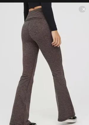 Aerie SMALL REGULAR OFFLINE By The Hugger High Waisted Foldover Flare Legging thumbnail 3