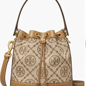 Tory Burch T Monogram Jacquard Bucket Bag brown with duster bag, NWOT thumbnail 1