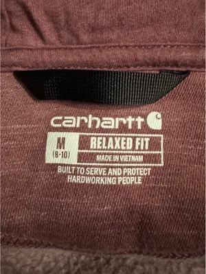 Carhartt Half Zip Hoodie Pullover in Heathered Brown thumbnail 7