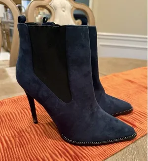 Miss Lola Teal Boots Heels Size 9 thumbnail 1
