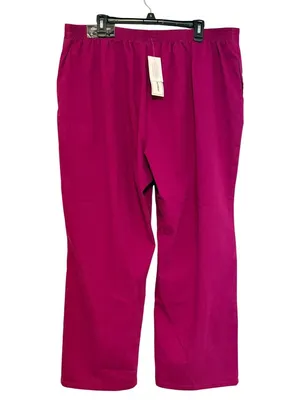 New NWT Alfred Dunner 'Panama CIty' Hot Pink Pull-On Slacks Size 20W thumbnail 2
