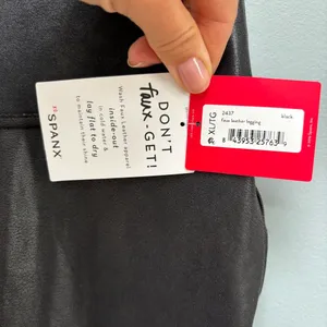 SPANX Faux Leather Leggings Black XL thumbnail 6