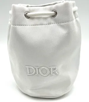 Dior White Cosmetic Bag with Drawstring thumbnail 1