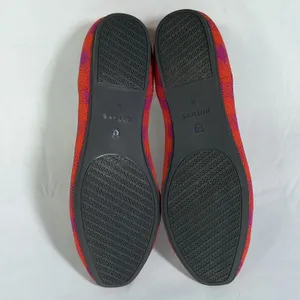 Rothys Size-10 Women Ballet Flat The‎ Square Pomegranate Gingham Orange Plaid thumbnail 3