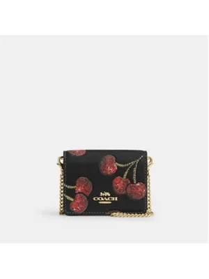 NEW Coach Mini Chain Wallet With Cherry Print CDE98 NWT thumbnail 4
