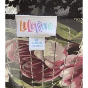LuLaRoe Black Rose Floral Kimono Lace Duster XL Boho Whimsigoth Resort Cruise Cover Up thumbnail 13