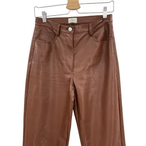 Aritzia Wilfred Melina Pants Vegan Faux Leather High Waist Brown Size‎ 4 thumbnail 4