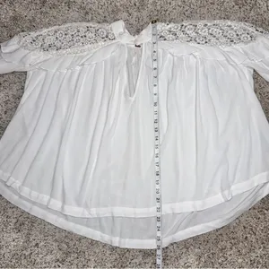 Free People Little Bit Of Love Lace Top White Small OB652064 Boho Crochet Ruffle thumbnail 10