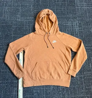 Nike Rust Orange Pullover Hoodie with Drawstring Small thumbnail 1