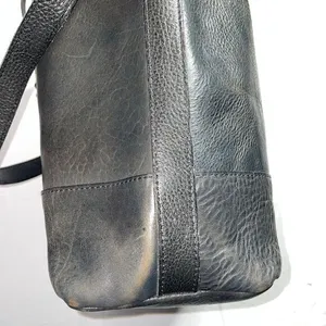 Lucky Brand Pebbled Leather‎ Tote Shoulder Bag Gray Unlined 14x12x6" thumbnail 5