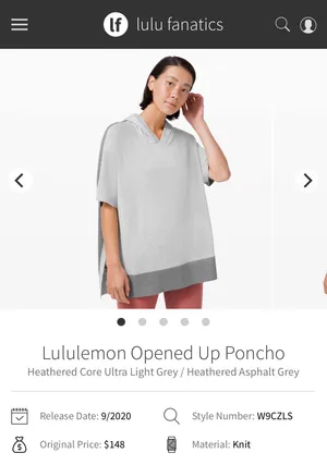 Lululemon Opened Up Poncho Sweater Grey with Dark Gray thumbnail 8