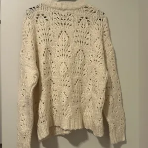 Aerie Cream Crochet Knit Oversized Sweater Size Small Winter Fall thumbnail 4