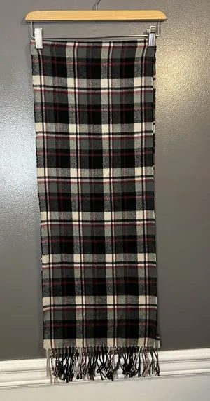 Softer Than Cashmere Scarf Womens Black Gray White Red Plaid Fringe Winter Korea thumbnail 1