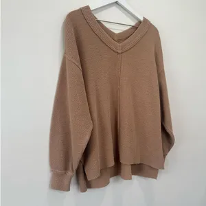 Aerie Wonder Texture Oversized V-Neck Knit Pullover Sweater Size Medium thumbnail 4