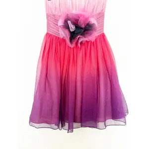 Vintage Betsey Johnson Y2K Pink Ombré Tulle Floral Strapless Mini Dress Size 4 thumbnail 11
