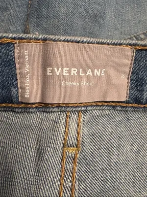 Everlane women’s The Cheeky Denim Short button fly in Worn -In Blue Size 31 NWT thumbnail 8