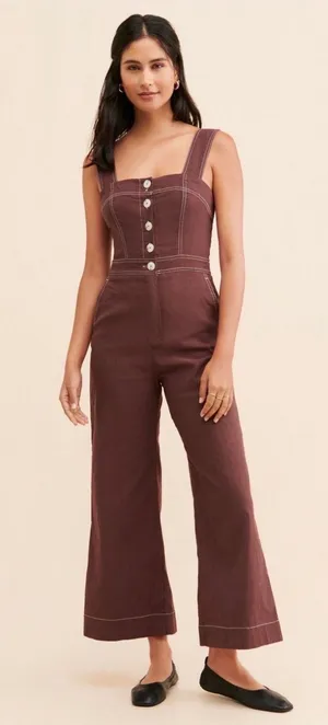 Maeve by Anthropologie The Colette Portside Button-Front Jumpsuit NWT thumbnail 1