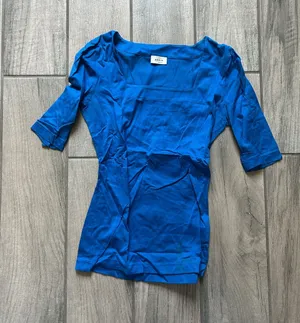 Akris Royal Blue Square Neck Short Sleeve Tee thumbnail 1