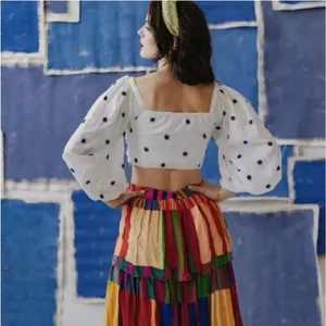 NWOT Farm Rio Flower-Embroidered Cotton Crop Top Size XL‎ thumbnail 5