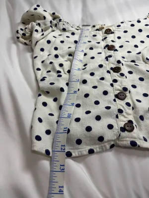 Monteau LA Cottagecore Coquette Y2K Polka Dot Puff Sleeve crop top Size M thumbnail 4