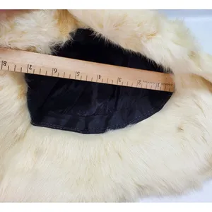 Winter Women Warm White Fox Fur Hat Outdoor Fluffy Funky Hat Bucket thumbnail 4