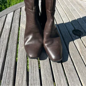 Franco Sarto Tiera Brown Leather High Shaft Heeled Boots‎ size 10 thumbnail 5
