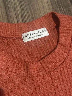 Women’s Burnt Orange Waffle-Knit Short-Sleeve Shirt thumbnail 4