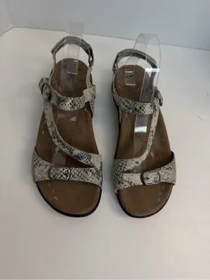 Taos Sandals Beauty Buckles Adjustable Comfort Travel Reptile Print Black Grey thumbnail 3