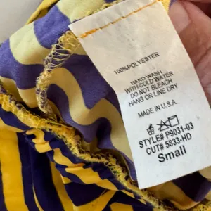 Peach Love California LSU purple and gold stripped shorts thumbnail 3