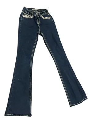 Sexy Couture Rhinestone Flare Jeans - Fits XS/S (Stretch 22" Waist) thumbnail 1