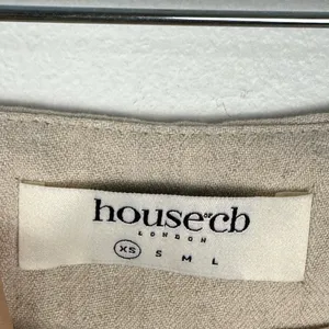 House of CB Tayo Beige‎ Linen Gathered Waist Mini Skirt Women’s Sz XS thumbnail 5
