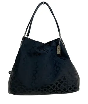 Coach Madison Op Art Sateen Phoebe Shoulder Bag Black Jacquard thumbnail 1