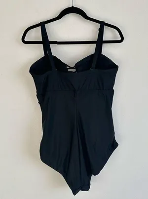 Torrid Black Slim Fix Wireless Lattice Front One Piece Swimsuit Size 2 / 2X / 18 thumbnail 6