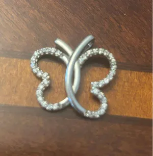 Z070 2.88g almost 1 inch long 925 sterling silver pendant butterfly thumbnail 1