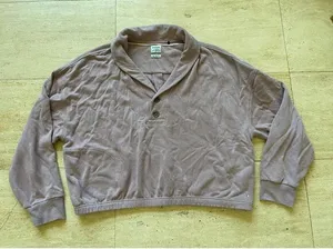 Prana Cropped Pullover Sweater‎ Taupe Long Sleeve Casual Lounge Top XL thumbnail 1