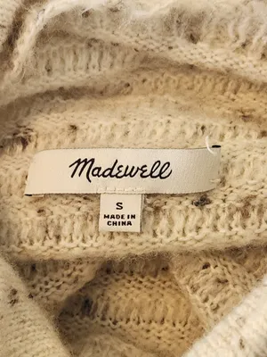 Madewell Speckled Cream Mock Neck Sweater Size Small thumbnail 9