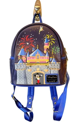 Disney Parks Loungefly Disneyland Sleeping Beauty Castle Fireworks Mini Backpack thumbnail 1