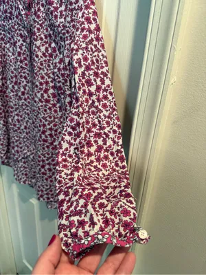 J. Crew Magenta Floral Long Sleeve Top thumbnail 5