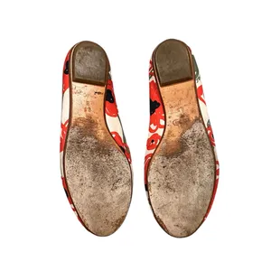 Coach Malika Floral Tassel Satin Loafer Red, Green, Cream Black Shoes 8.5 thumbnail 5